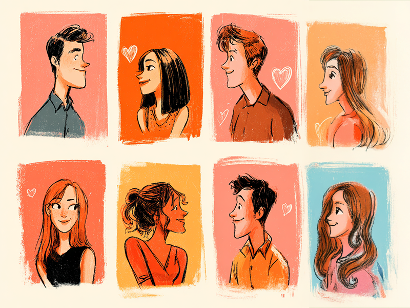 Speed Dating Illustration